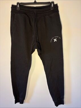 Hurley Black Jogger Sweatpants with Logo Detail